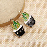 WYSIWYG 10pcs Charms Succulents DIY Jewelry Findings KC Gold Color 22x13mm Succulents Charms