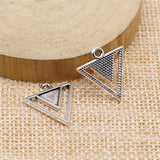 WYSIWYG 10pcs Charms Triangle Earrings Diy Jewelry Findings Antique Silver Color 18x19mm Triangle Earrings Charms