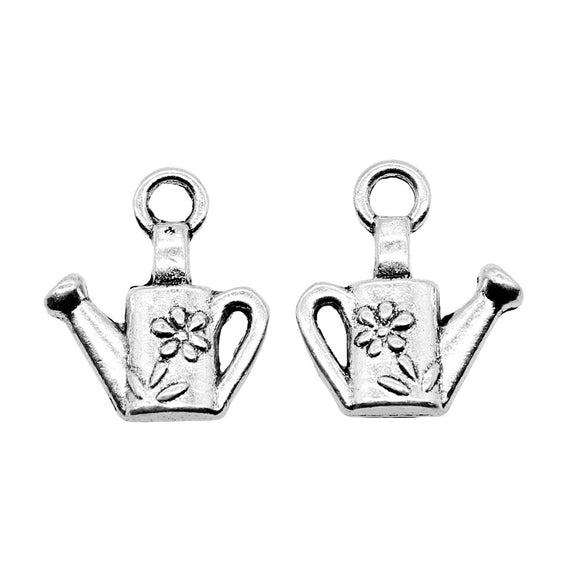 WYSIWYG 10pcs Charms Watering Can Gardening 18x15mm Antique Silver Color Pendants Making DIY Handmade Jewelry