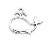 WYSIWYG 10pcs Charms Whale 16x19mm Antique Silver Color Antique Bronze Color Pendant Whale Charms For Jewelry Making