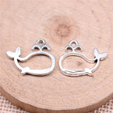 WYSIWYG 10pcs Charms Whale 16x19mm Antique Silver Color Antique Bronze Color Pendant Whale Charms For Jewelry Making