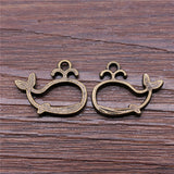 WYSIWYG 10pcs Charms Whale 16x19mm Antique Silver Color Antique Bronze Color Pendant Whale Charms For Jewelry Making