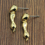 WYSIWYG 10pcs Copper Material Earrings Findings Golden Color Distorted Earrings Base Connectors Jewelry Findings &amp; Components