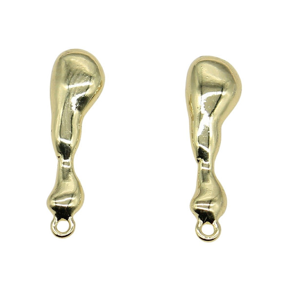 WYSIWYG 10pcs Copper Material Earrings Findings Golden Color Distorted Earrings Base Connectors Jewelry Findings & Components