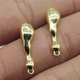 WYSIWYG 10pcs Copper Material Earrings Findings Golden Color Distorted Earrings Base Connectors Jewelry Findings &amp; Components