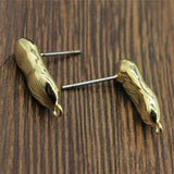 WYSIWYG 10pcs Copper Material Earrings Findings Golden Color Distorted Earrings Base Connectors Jewelry Findings &amp; Components