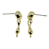 WYSIWYG 10pcs Copper Material Earrings Findings Golden Color Distorted Earrings Base Connectors Jewelry Findings &amp; Components