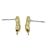 WYSIWYG 10pcs Copper Material Earrings Findings Golden Color Distorted Earrings Base Connectors Jewelry Findings &amp; Components