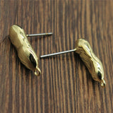 WYSIWYG 10pcs Copper Material Earrings Findings Golden Color Distorted Earrings Base Connectors Jewelry Findings &amp; Components