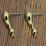 WYSIWYG 10pcs Copper Material Earrings Findings Golden Color Distorted Earrings Base Connectors Jewelry Findings &amp; Components