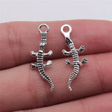 10pcs Crocodile Charms For Jewelry Making 10x28mm Antique Silver Color Jewelry Accessories Alligator Pendant ef4748