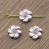 WYSIWYG 10pcs Flower Beads For DIY Jewelry Making Jewelry Finding Antique Silver Color 10mm EF3809