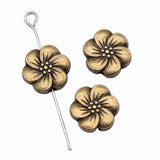 WYSIWYG 10pcs Flower Beads For DIY Jewelry Making Jewelry Finding Antique Silver Color 10mm EF3809