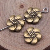 WYSIWYG 10pcs Flower Beads For DIY Jewelry Making Jewelry Finding Antique Silver Color 10mm EF3809