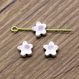 WYSIWYG 10pcs Flower Beads For DIY Jewelry Making Jewelry Finding Antique Silver Color 7mm