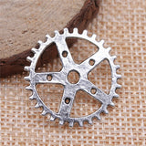 WYSIWYG 10pcs Gear Steampunk Pendant Charms DIY Jewelry Making Jewelry Finding Antique Silver Color 25mm