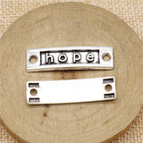 WYSIWYG 10pcs Hope Charms Connector Handmade Accessories Antique Silver Color 35mm For Jewelry Making