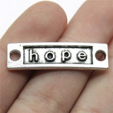 WYSIWYG 10pcs Hope Charms Connector Handmade Accessories Antique Silver Color 35mm For Jewelry Making