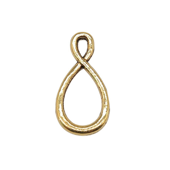 WYSIWYG 10pcs Infinity Connector Charms DIY Alloy Jewelry Findings Antique Gold Color 22x11mm