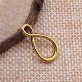 WYSIWYG 10pcs Infinity Connector Charms DIY Alloy Jewelry Findings Antique Gold Color 22x11mm