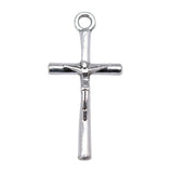 WYSIWYG 10pcs Jesus Cross Redemption Cross Charms Pendant DIY Jewelry Findings Antique Silver Color Tone 28x14mm