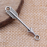 WYSIWYG 10pcs Jewelry Accessories Handmade Craft Arrow Connector Charms Antique Silver Color 6x39mm