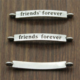 WYSIWYG 10pcs Jewelry DIY Handmade Craft Charms Antique Silver Color 4x32mm Friends Forever Connector