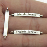 WYSIWYG 10pcs Jewelry DIY Handmade Craft Charms Antique Silver Color 4x32mm Friends Forever Connector