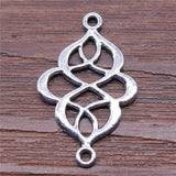 WYSIWYG 10pcs Jewelry Diy Handmade Craft Charms Antique Silver Color 17x26mm Chinese Knot Connector Connector