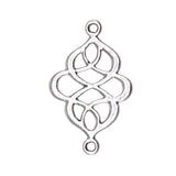 WYSIWYG 10pcs Jewelry Diy Handmade Craft Charms Antique Silver Color 17x26mm Chinese Knot Connector Connector