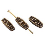 WYSIWYG 10pcs Jewelry Findings Handmade Diy Craft Long Carved Beads Antique Bronze Color Antique Silver Color Charms 5x13mm EF3742