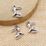 WYSIWYG 10pcs Jewelry Making Diy Handmade Craft Charms Antique Silver Color 10x15mm Rabbit Pendant