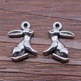 WYSIWYG 10pcs Jewelry Making Diy Handmade Craft Charms Antique Silver Color 10x15mm Rabbit Pendant