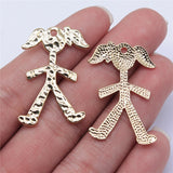 WYSIWYG 10pcs KC Gold Color Boy &amp; Girl Charms For Earring Making Necklace Making Jewelry Making DIY Jewelry Findings