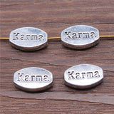 WYSIWYG 10pcs Karma Small Hole Beads Diy Jewelry Findings Accessories Charms Antique Silver Color 8x13mm EF3943