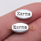 WYSIWYG 10pcs Karma Small Hole Beads Diy Jewelry Findings Accessories Charms Antique Silver Color 8x13mm EF3943