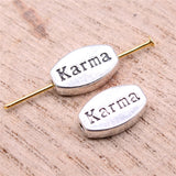 WYSIWYG 10pcs Karma Small Hole Beads Diy Jewelry Findings Accessories Charms Antique Silver Color 8x13mm EF3943