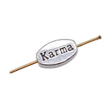 WYSIWYG 10pcs Karma Small Hole Beads Diy Jewelry Findings Accessories Charms Antique Silver Color 8x13mm EF3943