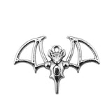 WYSIWYG 10pcs Metal Openwork Bat Elf Charm Halloween Necklace Bracelet DIY Metal Jewelry Alloy Pendants 32x20mm