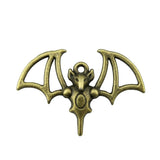 WYSIWYG 10pcs Metal Openwork Bat Elf Charm Halloween Necklace Bracelet DIY Metal Jewelry Alloy Pendants 32x20mm