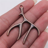 WYSIWYG 10pcs Moose Antlers Pendant Charms Diy Jewelry Making Jewelry Finding Antique Copper Color 40x51mm h1206