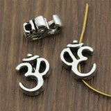 WYSIWYG 10pcs Om Small Hole Beads Antique Silver Color DIY Jewelry Making Accessories 10x12mm
