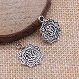WYSIWYG 10pcs Om Symbol Pendant Charms Diy Jewelry Making Jewelry Finding Antique Silver Color 15x18mm