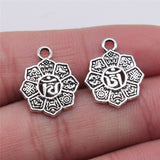 WYSIWYG 10pcs Om Symbol Pendant Charms Diy Jewelry Making Jewelry Finding Antique Silver Color 15x18mm