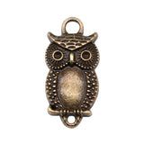 WYSIWYG 10pcs Owl Connector Charms Pendant DIY Jewelry Findings Antique Silver Color Tone 27x13mm