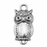 WYSIWYG 10pcs Owl Connector Charms Pendant DIY Jewelry Findings Antique Silver Color Tone 27x13mm