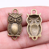 WYSIWYG 10pcs Owl Connector Charms Pendant DIY Jewelry Findings Antique Silver Color Tone 27x13mm