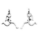 WYSIWYG 10pcs Running Girl Pendant Charms DIY Jewelry Making Jewelry Finding Antique Silver Color 25x32mm