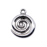 WYSIWYG 10pcs Tibetan Silver Color Spiral Swirl Charms Pendants Beads For Jewelry Making Findings 19x15mm