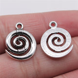 WYSIWYG 10pcs Tibetan Silver Color Spiral Swirl Charms Pendants Beads For Jewelry Making Findings 19x15mm
